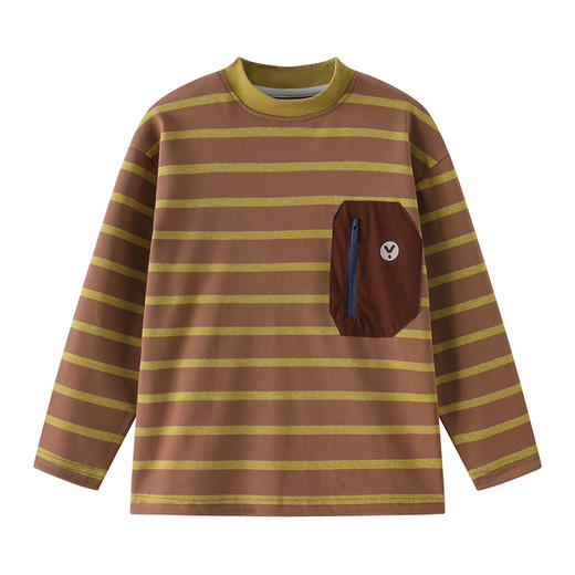 【七个萄子儿童条纹短袖T恤R74124】 吸湿排汗黑科技，透气百搭，棉感亲肤，学院风时尚穿搭 商品图6