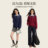 【09/10新品】熙世界学院风撞色格纹拼接POLO领上衣女士假两件卫衣2025秋装新款 商品缩略图2