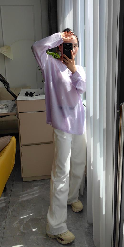 朦胧紫月光山羊绒天丝莱赛尔绵羊毛毛衫 商品图6