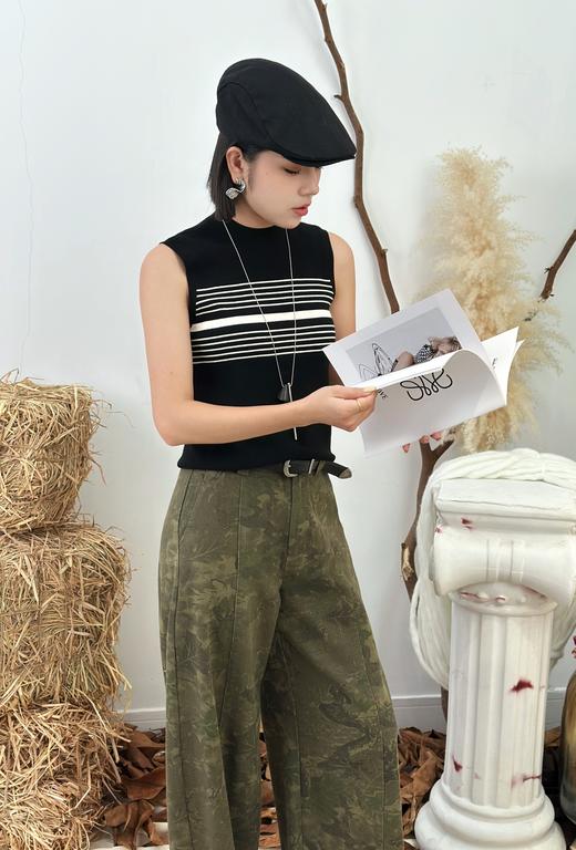 M54033#气质半高领毛织双色背心 商品图7