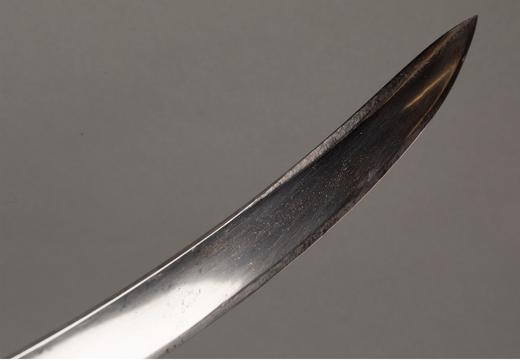 独角鹿西洋古董英国出品皮革刀鞘古典怪面主题纯银精雕刀柄装饰人物及铭文蚀刻钢制刀刃狩猎弯刀[未开刃] 商品图5