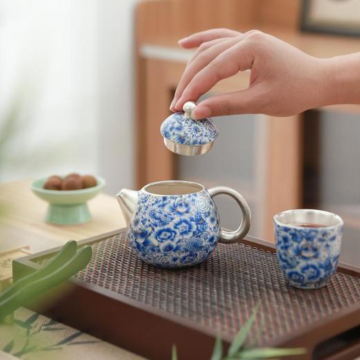 拾物观心·掐丝满花鎏银茶器，极具东方雅韵，内里素雅如月，爱茶人的心头好 商品图3