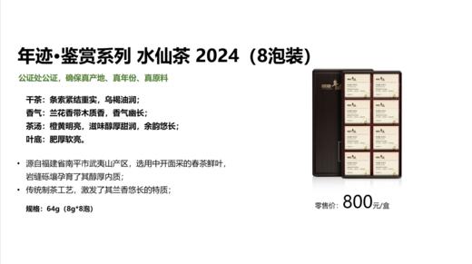 年迹 鉴赏系列水仙茶2024（8泡装） 商品图4