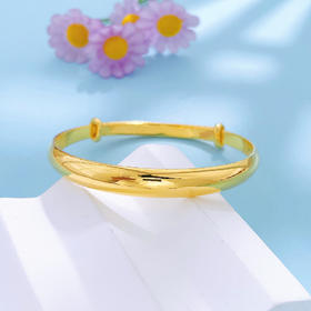 【限时克减128元】足金999 实心推拉手镯光面牛鼻推拉镯（面宽约7.2-7.6mm，厚约2.9）(AUQSZ00082))预售产品下单后不退款不退货不换货不补差价