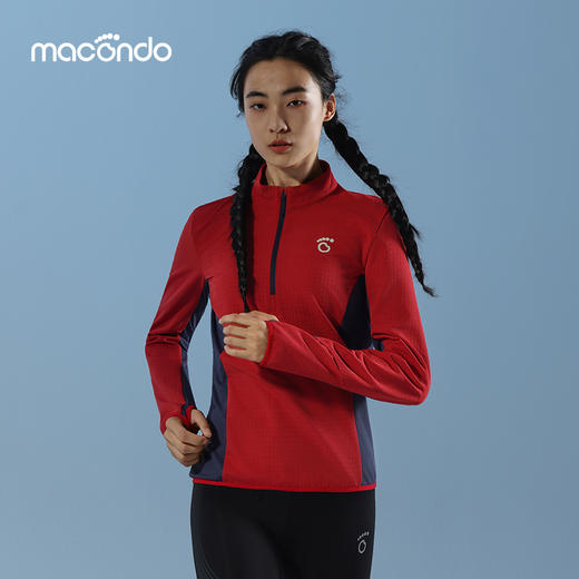 原创单品丨女子半开拉链方格外套 吸湿速干 蓄暖方格 冬训战衣 增加摆臂活动度 多功能袖口 护手掌、看跑表 商品图0