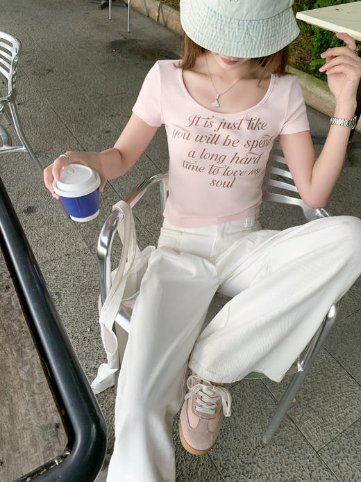 <曾小咸推荐>现货秒杀！微信超特价！字母印花修身短款短袖 日常99.99 立减50 秒杀49.99！ 商品图8