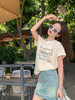 <曾小咸推荐>现货秒杀！微信超特价！浅杏色字母短袖  日常119.99 立减60 秒杀59.99！ 商品缩略图10