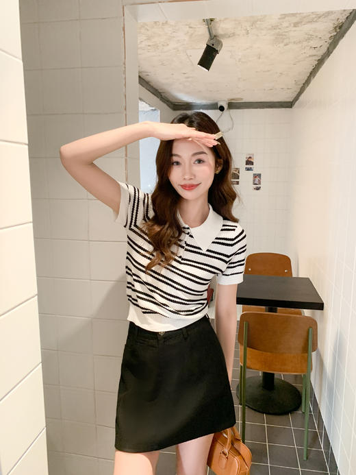 【129元任选2件】现货！2色polo领条纹衫 商品图3