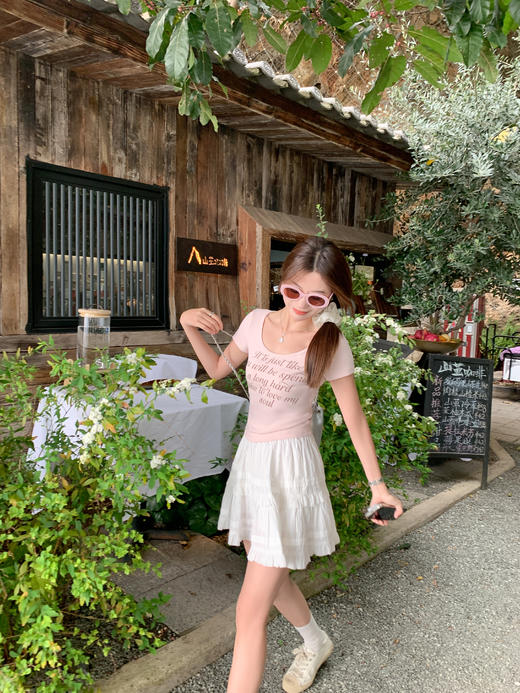 <曾小咸推荐>现货秒杀！微信超特价！字母印花修身短款短袖 日常99.99 立减50 秒杀49.99！ 商品图7