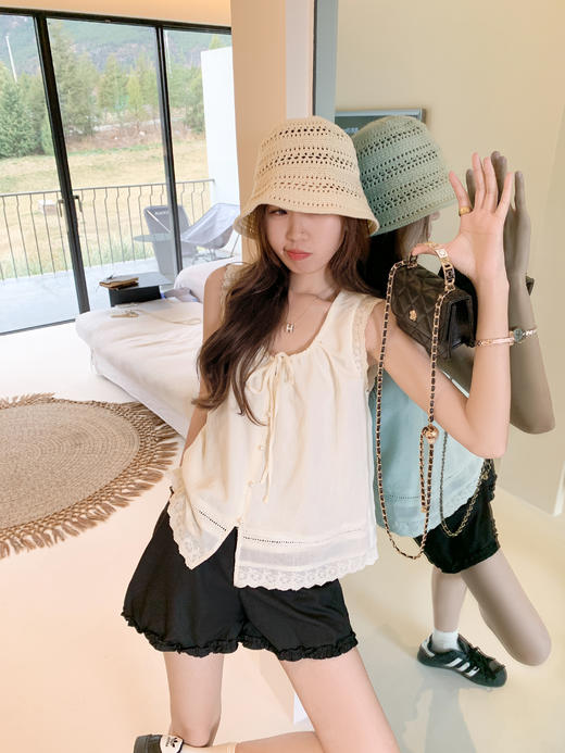 【129元任选2件】现货！花边黑色短裤 商品图5