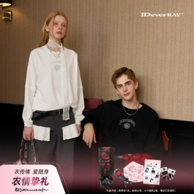 IDEVERRAY国潮秋季圆领拼接假两件纯棉长袖T恤简约男女情侣上衣23CX-TM943