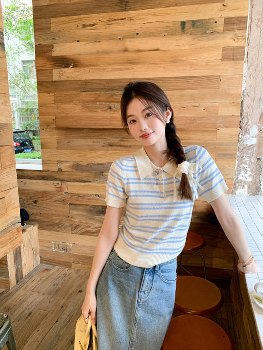 【129元任选2件】现货！2色polo领条纹衫 商品图8