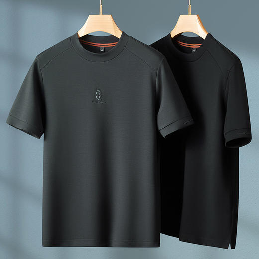 【莫代尔】【DKP】大依优型大码卫衣短袖打底衫男士秋季新款休闲轻奢男士加肥加大码圆领莫代尔短袖卫衣打底衫 商品图5