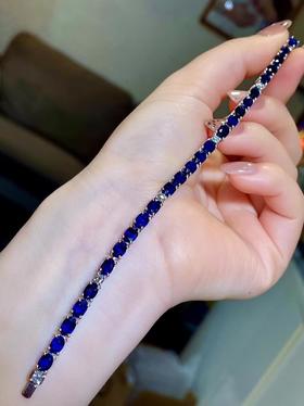 15.39ct刻面蓝宝石手链