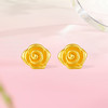 周六福5G足金耳饰绽放小巧玫瑰黄金计价女款耳钉七夕礼物 商品缩略图2