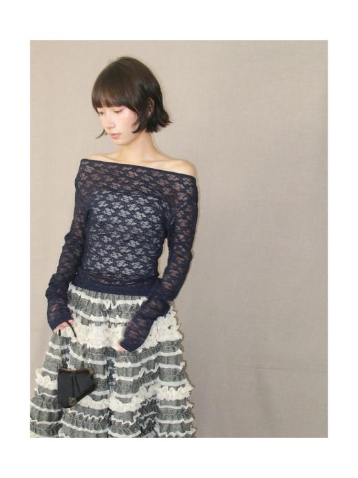 Kaiy Xiao 魔法系列 羊毛蛋糕重工奶油褶长裙 商品图2