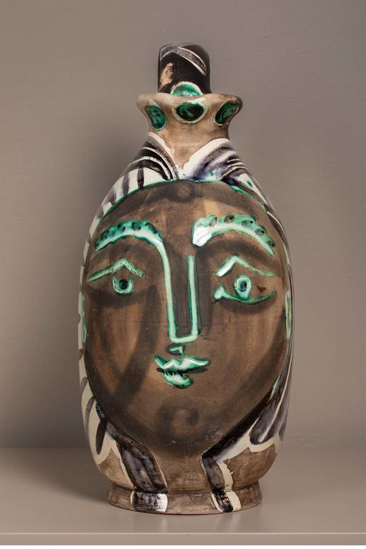 独角鹿西洋古董 西班牙艺术巨匠毕加索与法国Madoura工坊合作出品限量装饰陶瓶「Femme du Barbu 胡子男的女人」 商品图6