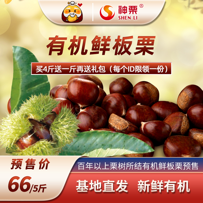 神栗2025新下树百年树龄有机生板栗5斤装