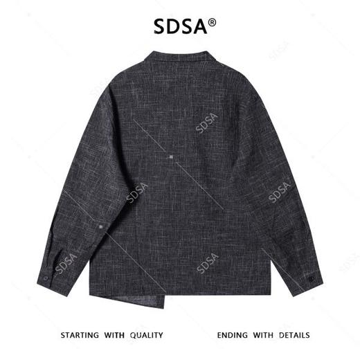 23139SDSA男士秋冬新款痞帅男装简约撞色不规则翻领长袖衬衫百搭衬衣 商品图5