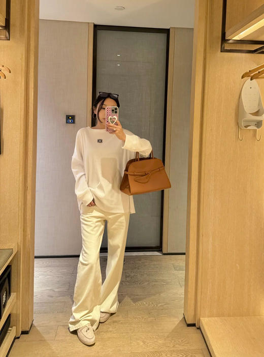 男女同款新款秋冬老罗圆领螺纹直筒打底T卫衣 商品图4