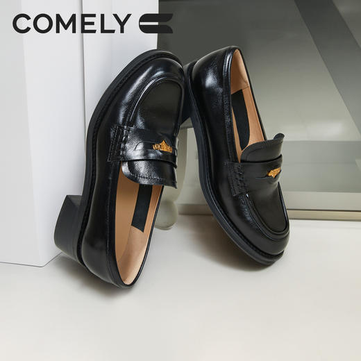 康莉KYQ5A082商场福鞋女圆头英伦小皮鞋 商品图5