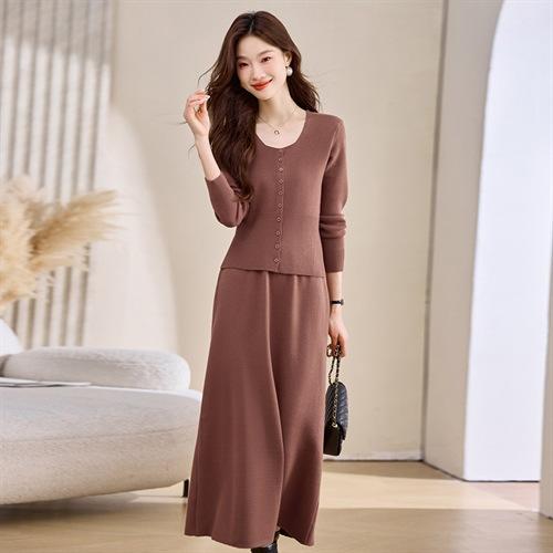 温柔气质韩版感，羊毛针织两件套套装裙AIMI1221 商品图0