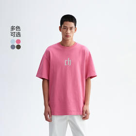 CHINISM赤尘 CH字母印花短袖T恤复古水洗半袖