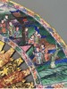 独角鹿西洋古董 中国古董 红黑漆木描金扇骨装饰官邸人物主题纸本彩绘双扇面折扇 商品缩略图2