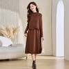 气质中长款过膝，半高领毛衣裙两件套打底AIMI1222 商品缩略图1