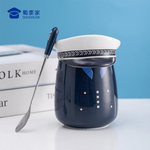 【实付满199送钥匙扣】【白帽子陶瓷杯】创意手柄马克杯 办公室创意带盖水杯 商品图9