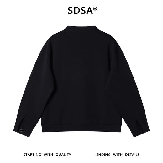 SDSA男士秋冬新款痞帅男装潮牌拼接褶皱假两件圆领卫衣复古上衣 商品图5