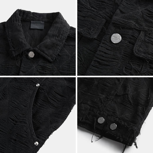 CHINISM赤尘 合体版破坏感牛仔夹克秋季新款美式复古潮流外套 商品图4