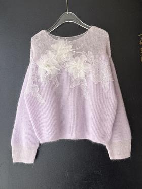 【门店同款】ENJOY秋季“光阴序语”重工花朵针织上衣 165743961