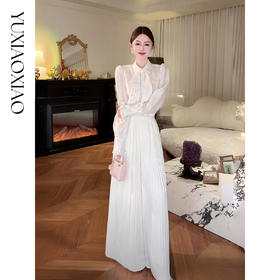 余潇潇【简爱日记】层次立体感压褶不变形百搭宽松直筒垂坠休闲裤