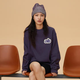 CHINISM CHab爱宝重磅405G冬奥绒紫色圆领卫衣男美式情侣加绒上衣