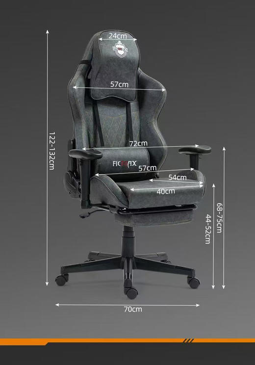 Ficmax外贸型人体工学电竞椅/加大头枕/4级气压杆 商品图4
