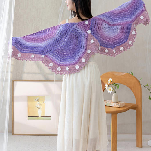 苏苏姐家蝶舞披肩手工DIY钩针毛线团自制材料包 商品图1