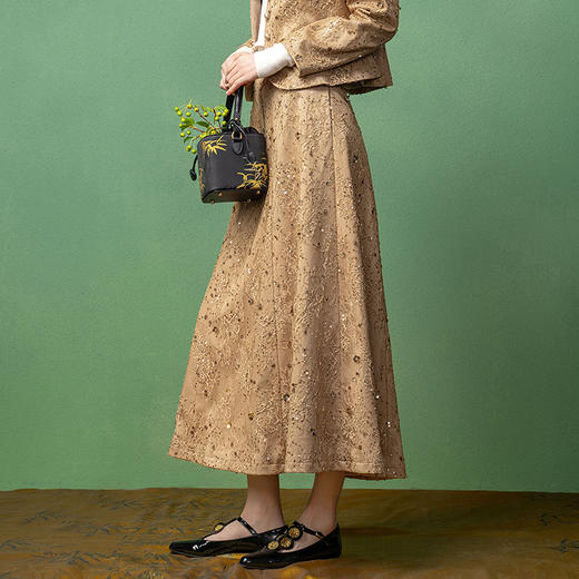 【林栖设计小店】金风玉露系列套装手工钉珠蕾丝2025秋季新款上衣半裙女1953139 商品图2