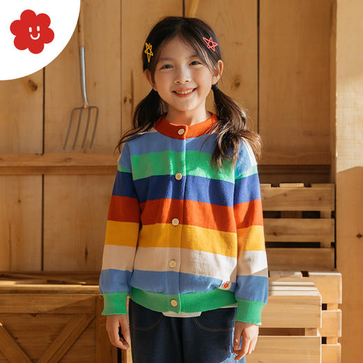 soyo舍予良仓柔软不扎百搭彩虹毛衣开衫 商品图0