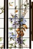 独角鹿西洋古董 19世纪末法国新艺术时期出品水岸花开主题彩绘玻璃花窗一对 商品缩略图4