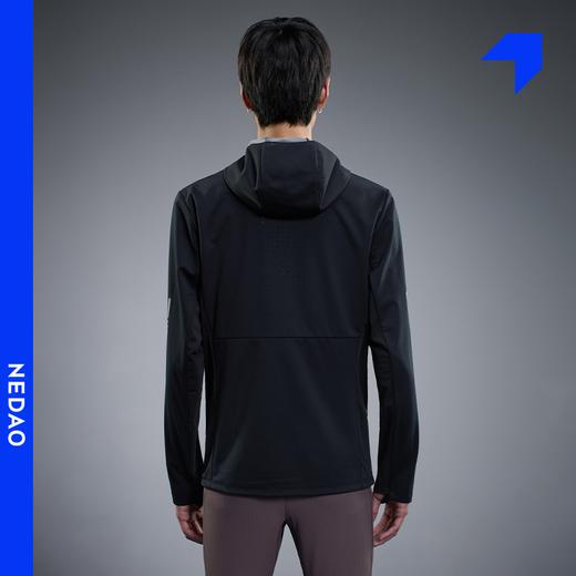 内道拼接带帽软壳男士防风透气马拉松训练比赛跑步外套 商品图4