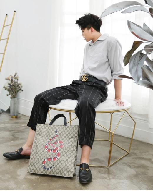 古家经典双G扣牛皮腰带 商品图4