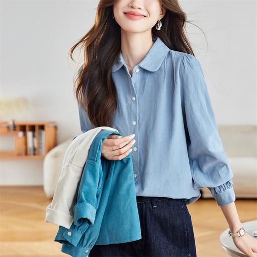 馥迦复古软糯舒适灯芯绒纯棉衬衫 商品图11