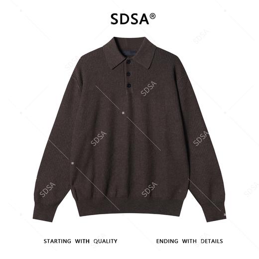 SDSA男士秋冬新款痞帅男装潮牌纯色polo翻领针织衫休闲百搭毛衣 商品图0