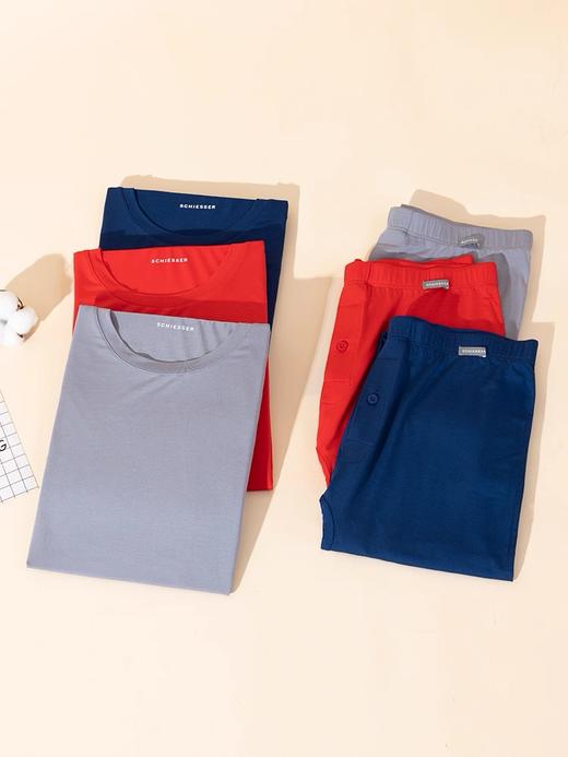 【蚕丝莫代尔情侣款】SCHIESSER德国舒雅情侣款男士莫代尔圆领爆款保暖衣打底衣35/21820W 商品图1