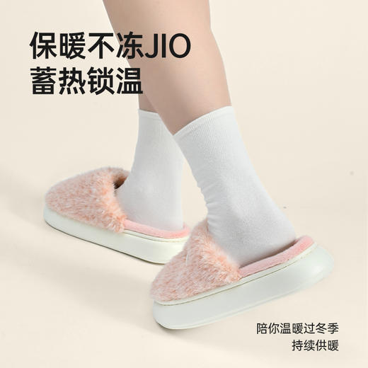 洁丽雅拖鞋女士秋冬家居室内防滑保暖毛毛绒厚底居家冬天情侣舒适#自在熊猫 商品图4