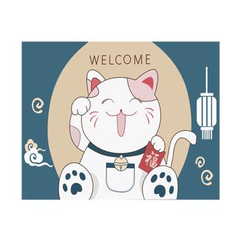 梦蜓入户地垫门口脚垫入户门进门垫子防滑耐脏地垫可裁剪60*90cm蓝猫 商品图1