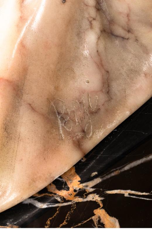 独角鹿西洋古董 意大利雕塑家Tancredi Pozzi签名创作描金装饰天然大理石及卡拉拉大理石雕塑作品《舞者》 商品图5