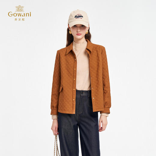 乔万尼2025秋新品休闲宽松复古感激光压花短外套ED3B211 商品图1