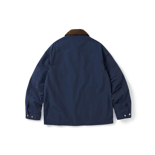 WHEELS and WIND 男女中性款防泼水猎装夹克 灯芯绒翻领拼接外套 商品图4